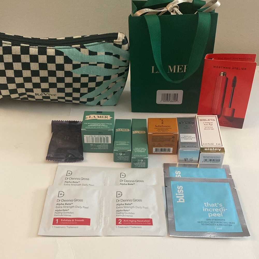 New 3 La mer, Strum,Sisleya Sulwhasso Nest 0.95 candle ++ more With bag & pouch